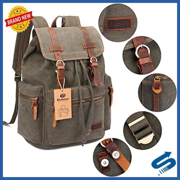 flap top mini backpack Chic Buckle Parker Leather Backpack - With a volume of Baseball color:Tan